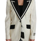 Dolce & Gabbana Elegant Cream & Black Detailed Blazer