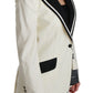 Dolce & Gabbana Elegant Cream & Black Detailed Blazer