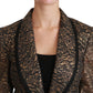 Dolce & Gabbana Elegant Gold Floral Lace Blazer Jacket