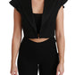 Dolce & Gabbana Elegant Black Cropped Blazer Vest