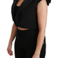 Dolce & Gabbana Elegant Black Cropped Blazer Vest