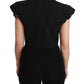 Dolce & Gabbana Elegant Black Cropped Blazer Vest