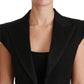 Dolce & Gabbana Elegant Black Cropped Blazer Vest