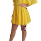 Dolce & Gabbana Silk Pleated A-line Mini Dress in Sunshine Yellow