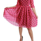 Dolce & Gabbana Elegant Polka Dot A-Line Knee Length Dress