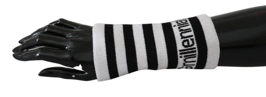 Dolce & Gabbana Chic Monochrome Wool Arm Warmers