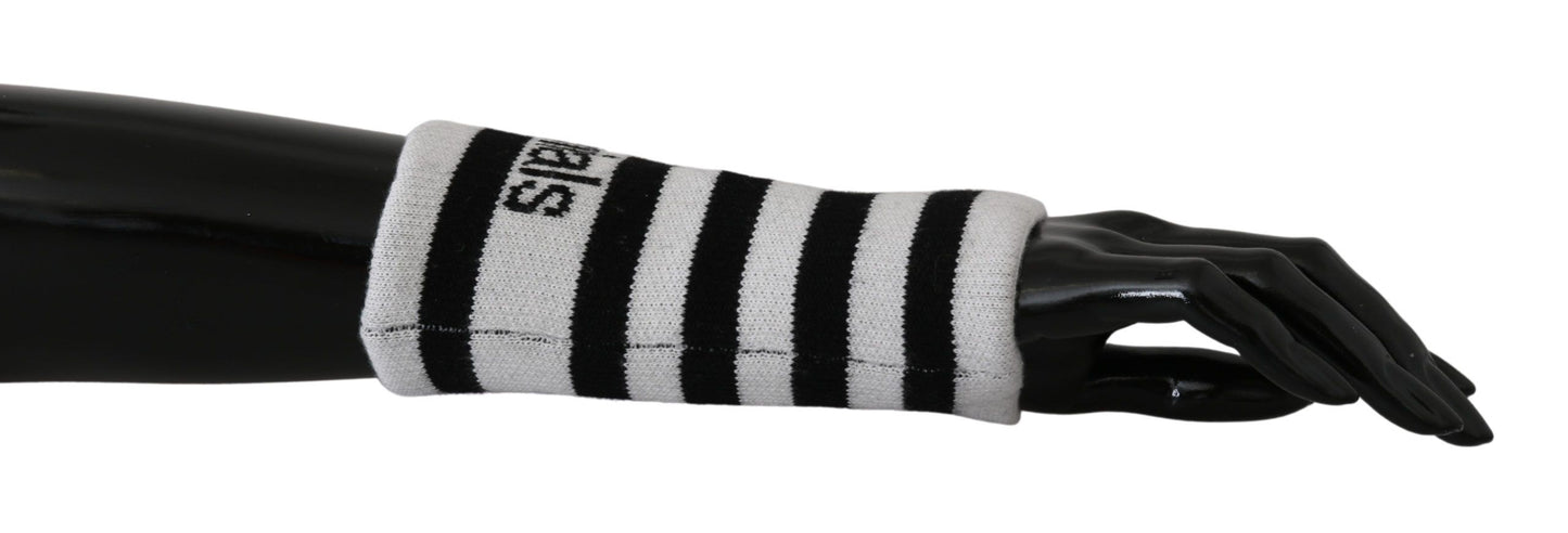 Dolce & Gabbana Chic Monochrome Wool Arm Warmers