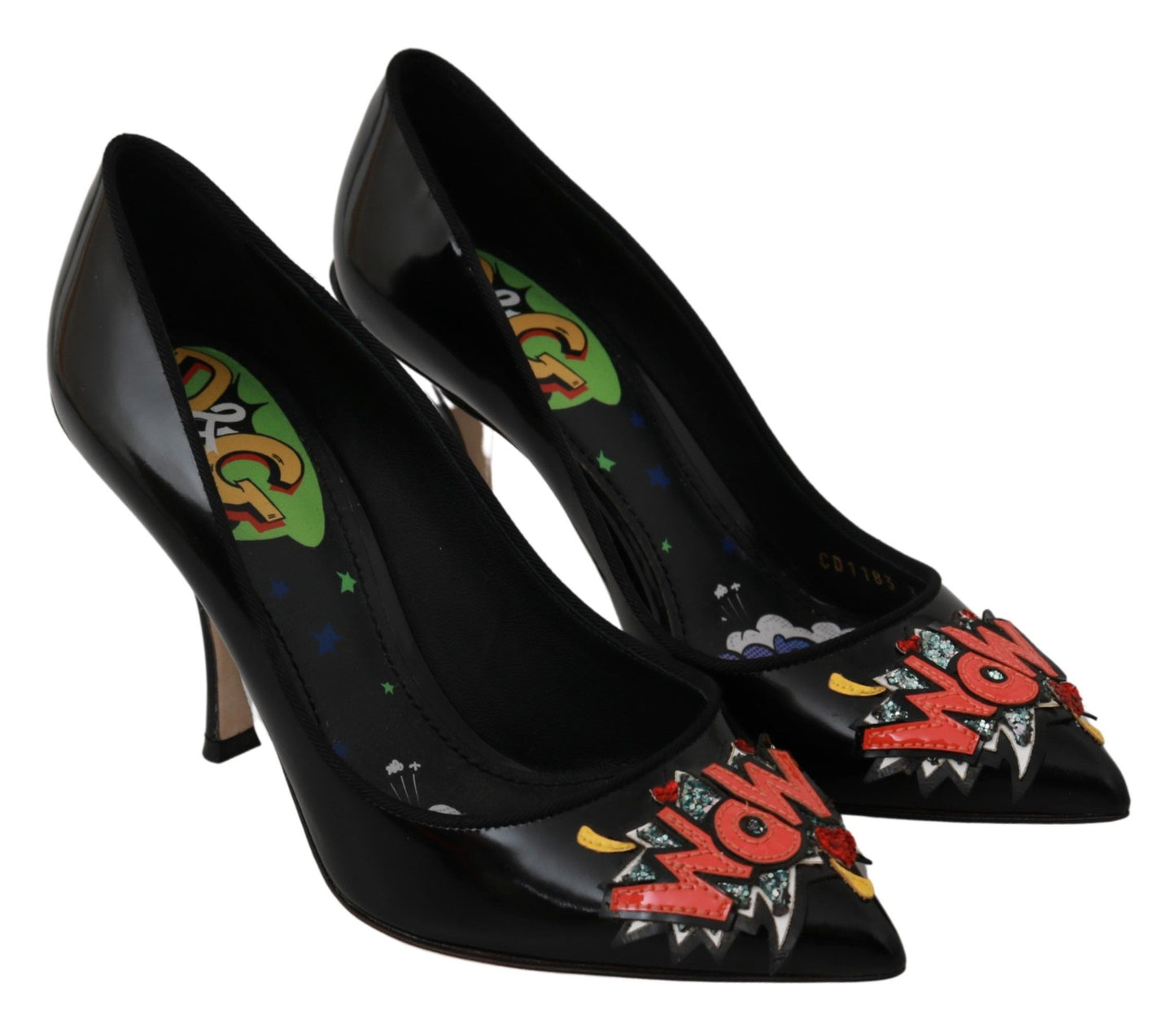 Dolce & Gabbana Elegant Embroidered Black Leather Pumps