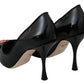 Dolce & Gabbana Elegant Embroidered Black Leather Pumps