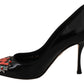 Dolce & Gabbana Elegant Embroidered Black Leather Pumps