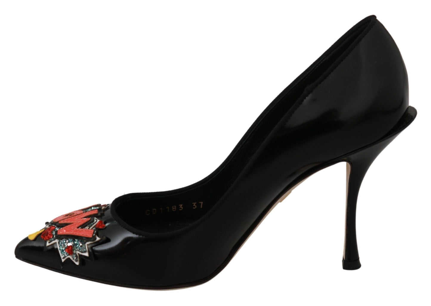 Dolce & Gabbana Elegant Embroidered Black Leather Pumps