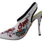 Dolce & Gabbana Chic White Multicolor Slingbacks Pumps