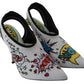 Dolce & Gabbana Chic White Multicolor Slingbacks Pumps