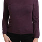 BYBLOS Elegant Turtleneck Wool Sweater in Purple