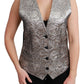 Dolce & Gabbana Elegant Silver Sleeveless Brocade Vest