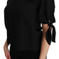 Dolce & Gabbana Elegant Silk Short Sleeve Blouse in Black