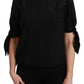 Dolce & Gabbana Elegant Silk Short Sleeve Blouse in Black