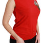 Dolce & Gabbana Embroidered Red Wool Tank Blouse