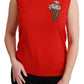 Dolce & Gabbana Embroidered Red Wool Tank Blouse