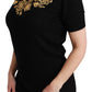 Dolce & Gabbana Elegant Cashmere Sweater with Gold Lace Embroidery