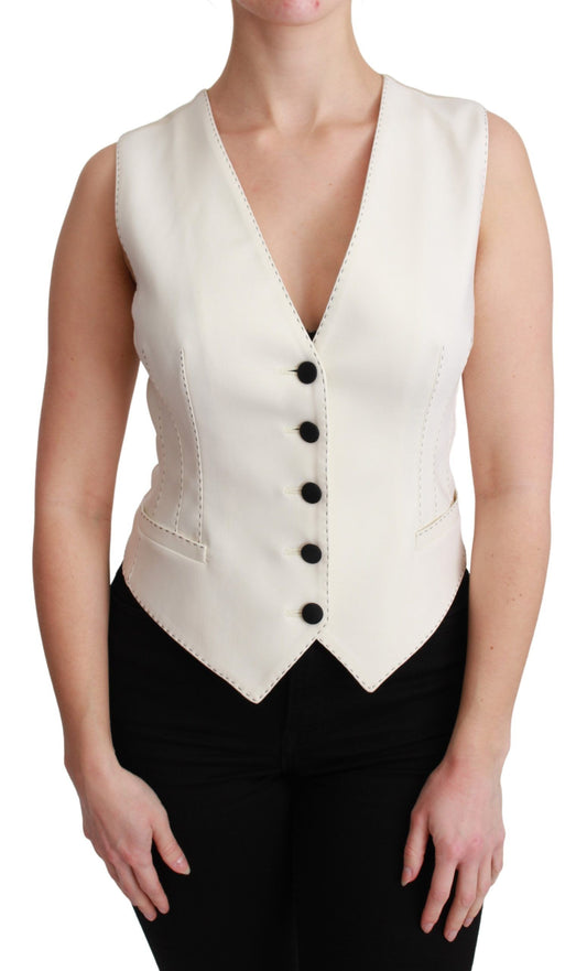 Dolce & Gabbana Elegant Sleeveless Wool-Silk Blend Vest