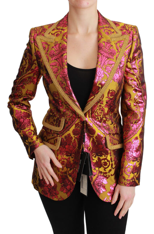 Dolce & Gabbana Floral Jacquard Blazer with Silk Lining