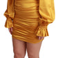 Dolce & Gabbana Radiant Yellow Silk Bodycon Mini Dress