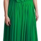 Dolce & Gabbana Elegant Sleeveless Pleated Silk Maxi Dress