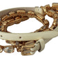 Dolce & Gabbana Champagne Crystal Embellished Leather Belt