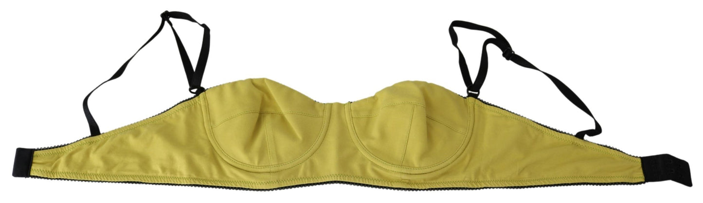 John Galliano Chic Yellow Cotton Bra by Renowned Designer