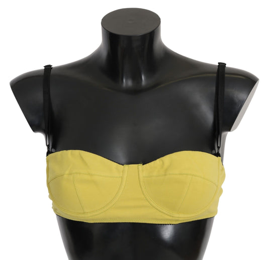 John Galliano Chic Yellow Cotton Bra by Renowned Designer