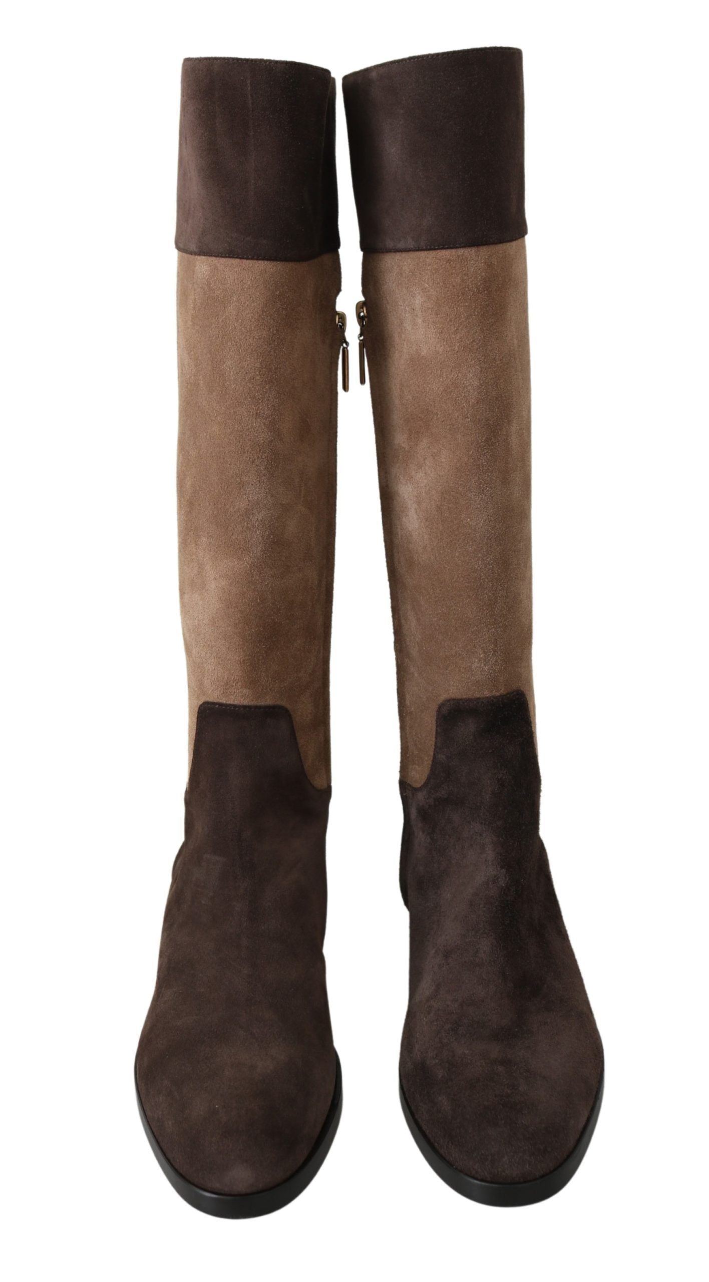 Dolce & Gabbana Chic Leather Knee-High Boots in Brown