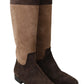 Dolce & Gabbana Chic Leather Knee-High Boots in Brown