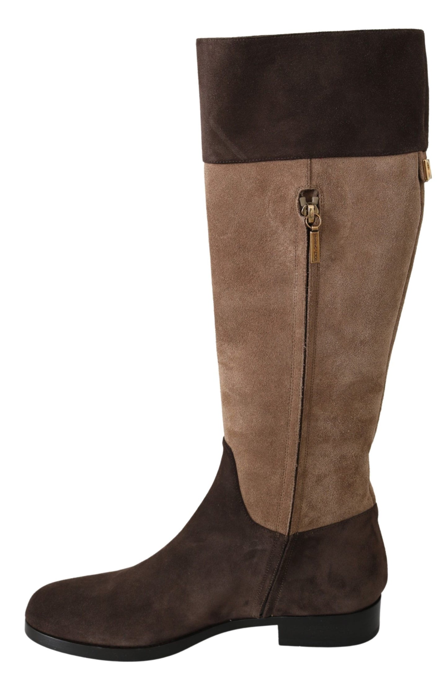 Dolce & Gabbana Chic Leather Knee-High Boots in Brown