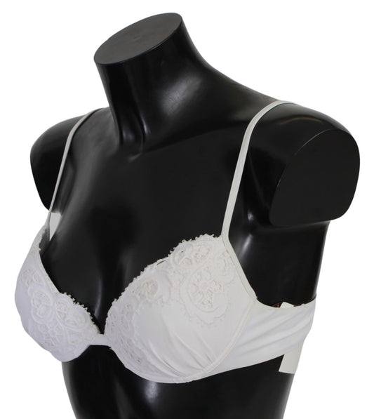 Ermanno Scervino Chic White Lace Push Up Bra Luxury Lingerie