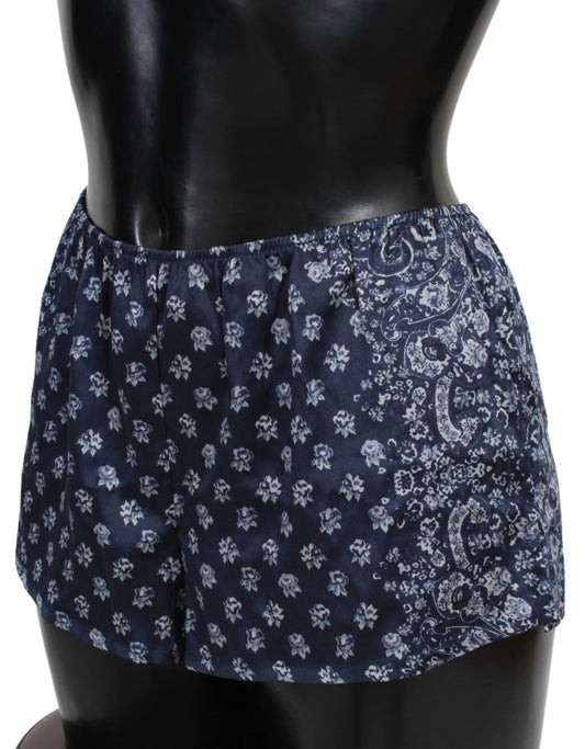 Ermanno Scervino Italian Silk Lingerie Shorts in Serene Blue