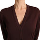 Dolce & Gabbana Elegant Maroon Virgin Wool Cardigan