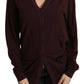 Dolce & Gabbana Elegant Maroon Virgin Wool Cardigan