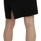 GF Ferre Chic High Waist Black Linen Skirt