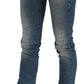 John Galliano Chic Blue Washed Slim Fit Denim Trousers