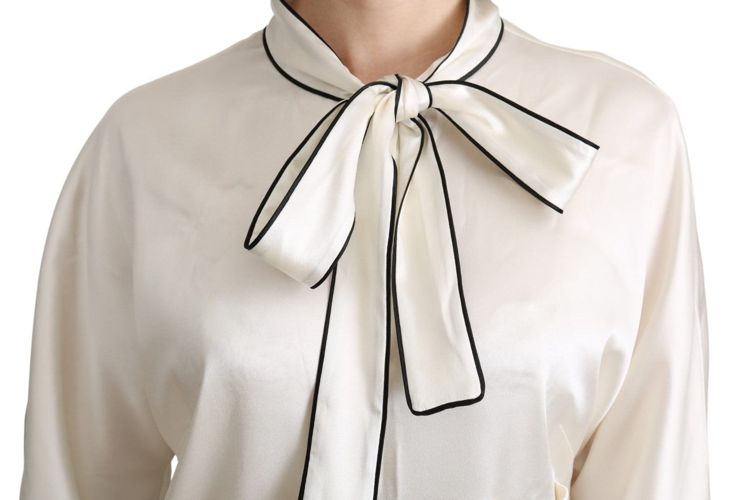 Dolce & Gabbana Elegant Scarfneck Silk Blend Blouse