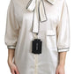 Dolce & Gabbana Elegant Scarfneck Silk Blend Blouse