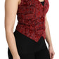 Dolce & Gabbana Elegant Bordeaux Brocade Sleeveless Vest