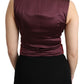 Dolce & Gabbana Elegant Bordeaux Brocade Sleeveless Vest