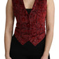 Dolce & Gabbana Elegant Bordeaux Brocade Sleeveless Vest