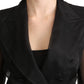 Dolce & Gabbana Elegant Black Silk Double Breasted Blazer