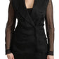 Dolce & Gabbana Elegant Black Silk Double Breasted Blazer