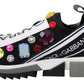 Dolce & Gabbana Black Crystal-Embellished Low Top Sneakers