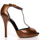 Dolce & Gabbana Elegant Bronze Ankle Strap Heels