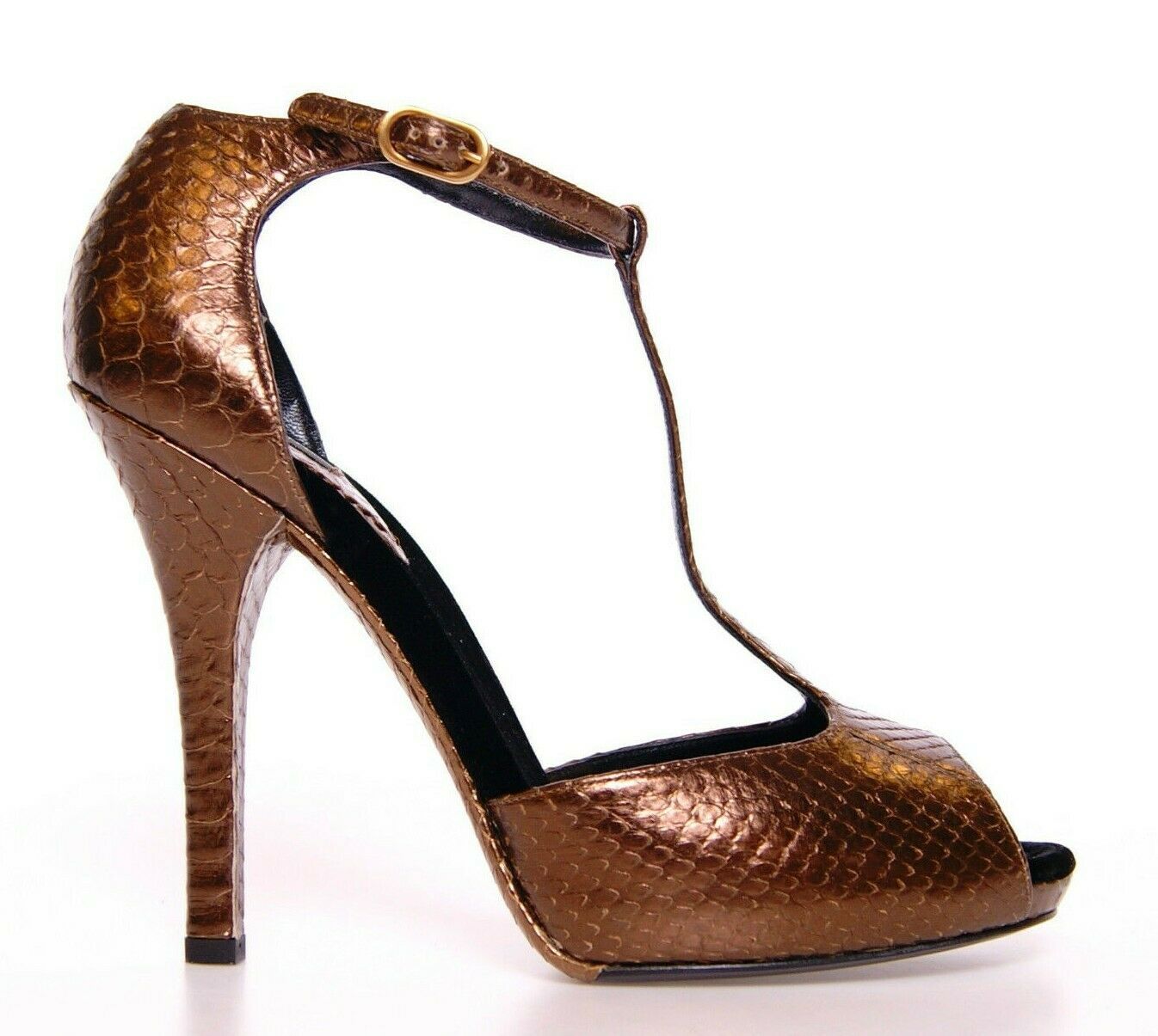 Dolce & Gabbana Elegant Bronze Ankle Strap Heels